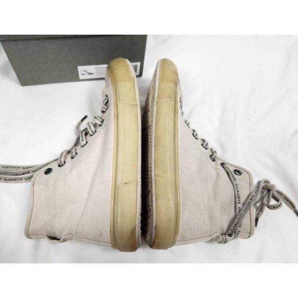 All Saints Men's Sz. 9 Jaxon High Top Canvas Trainers in Chalk White - Picture 8 of 9